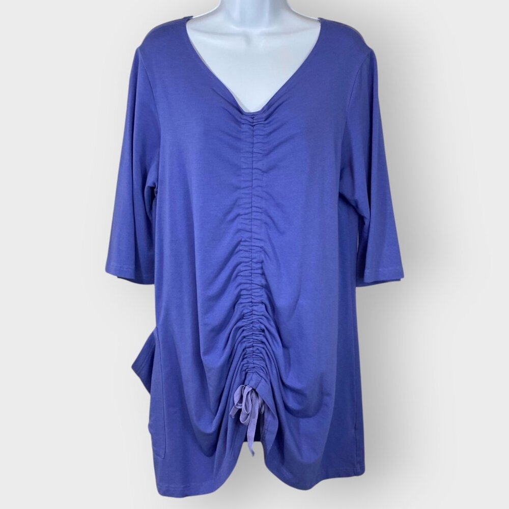 Bryn Walker Womens Josie Tunic | S | Purple Org Cotton Bamboo | Lagenlook